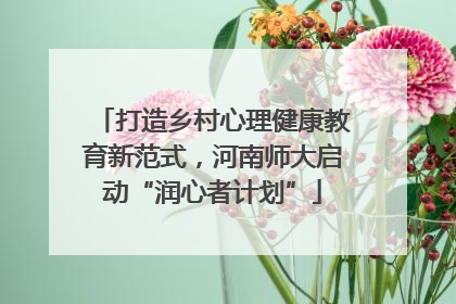 打造乡村心理健康教育新范式，河南师大启动“润心者计划”