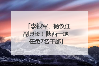 李银军、杨仪任副县长！陕西一地任免7名干部