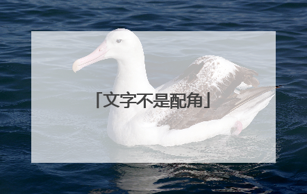 文字不是配角