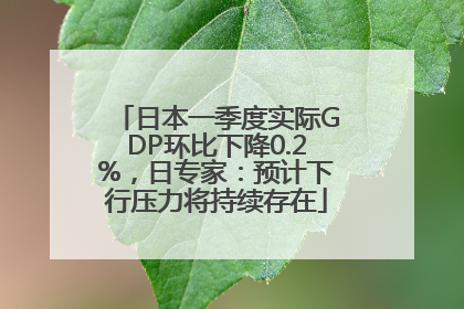 日本一季度实际GDP环比下降0.2%，日专家：预计下行压力将持续存在