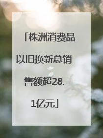 株洲消费品以旧换新总销售额超28.1亿元
