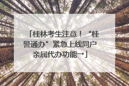 桂林考生注意！“桂警通办”紧急上线同户亲属代办功能→