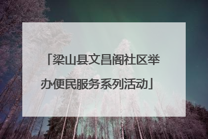 梁山县文昌阁社区举办便民服务系列活动