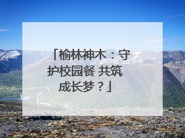 榆林神木：守护校园餐 共筑成长梦？