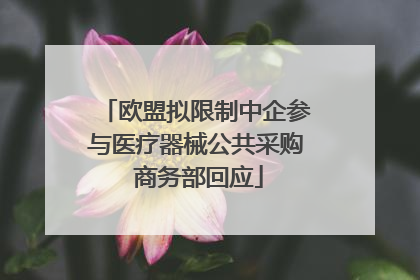 欧盟拟限制中企参与医疗器械公共采购 商务部回应