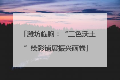 潍坊临朐：“三色沃土”绘彩铺展振兴画卷