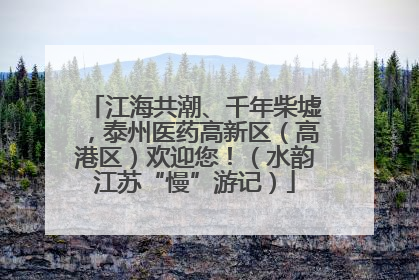 江海共潮、千年柴墟，泰州医药高新区（高港区）欢迎您！（水韵江苏“慢”游记）