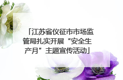 江苏省仪征市市场监管局扎实开展“安全生产月”主题宣传活动
