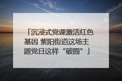 沉浸式党课激活红色基因 紫阳街道这场主题党日这样“破圈”