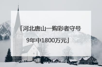河北唐山一购彩者守号9年中1800万元