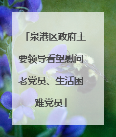 泉港区政府主要领导看望慰问老党员、生活困难党员
