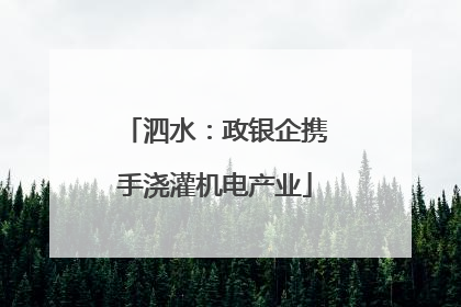 泗水：政银企携手浇灌机电产业