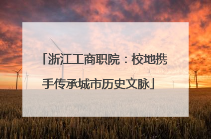 浙江工商职院：校地携手传承城市历史文脉
