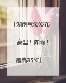 湖南气象发布：高温！阵雨！最高35℃