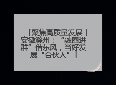 聚焦高质量发展丨安徽滁州：“融圈进群”借东风，当好发展“合伙人”