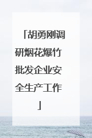 胡勇刚调研烟花爆竹批发企业安全生产工作