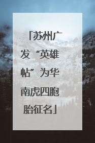 苏州广发“英雄帖”为华南虎四胞胎征名