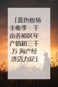 蓝色牧场丰收季：千亩养殖区年产值超三千万 海产经济活力足