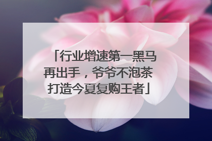 行业增速第一黑马再出手，爷爷不泡茶打造今夏复购王者