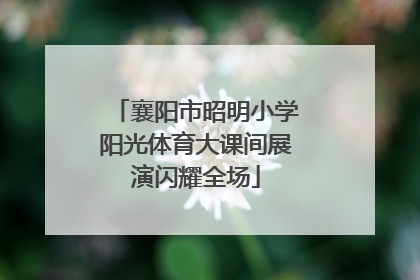 襄阳市昭明小学阳光体育大课间展演闪耀全场