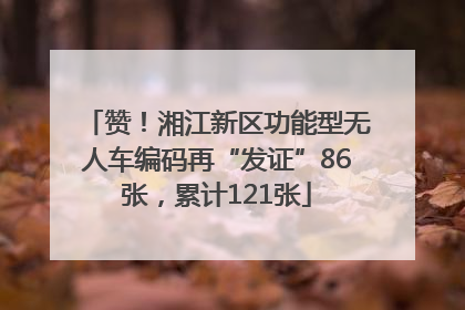赞！湘江新区功能型无人车编码再“发证”86张，累计121张
