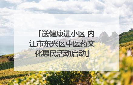 送健康进小区 内江市东兴区中医药文化惠民活动启动