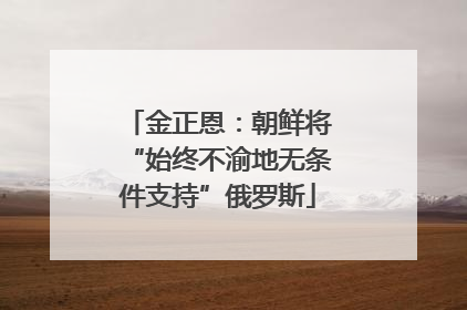 金正恩：朝鲜将“始终不渝地无条件支持”俄罗斯