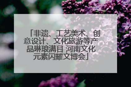 非遗、工艺美术、创意设计、文化旅游等产品琳琅满目 河南文化元素闪耀文博会