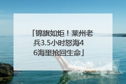 锦旗如炬！莱州老兵3.5小时怒海46海里抢回生命