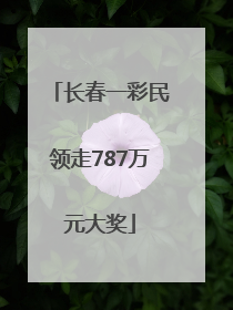 长春一彩民领走787万元大奖