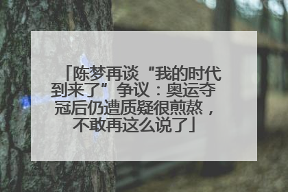 陈梦再谈“我的时代到来了”争议：奥运夺冠后仍遭质疑很煎熬，不敢再这么说了