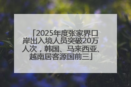 2025年度张家界口岸出入境人员突破20万人次，韩国、马来西亚、越南居客源国前三