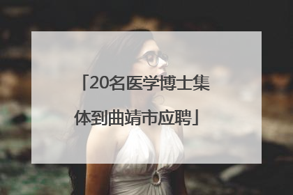 20名医学博士集体到曲靖市应聘