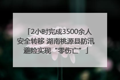 2小时完成3500余人安全转移 湖南桃源县防汛避险实现“零伤亡”