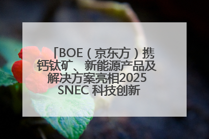 BOE（京东方）携钙钛矿、新能源产品及解决方案亮相2025 SNEC 科技创新赋能行业绿色发展
